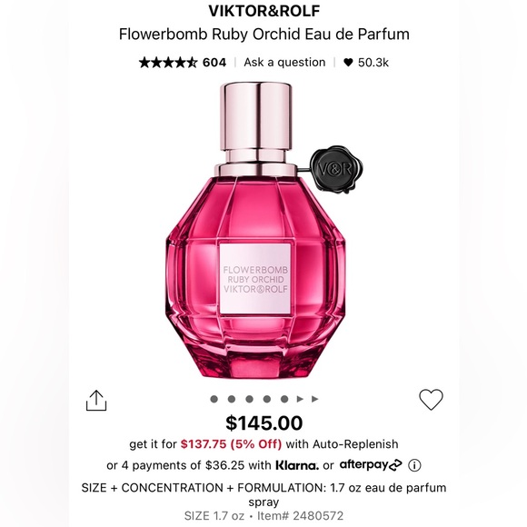 Viktor & Rolf Flowerbomb Ruby Orchid by Viktor & Rolf 1.7oz - Picture 1 of 8